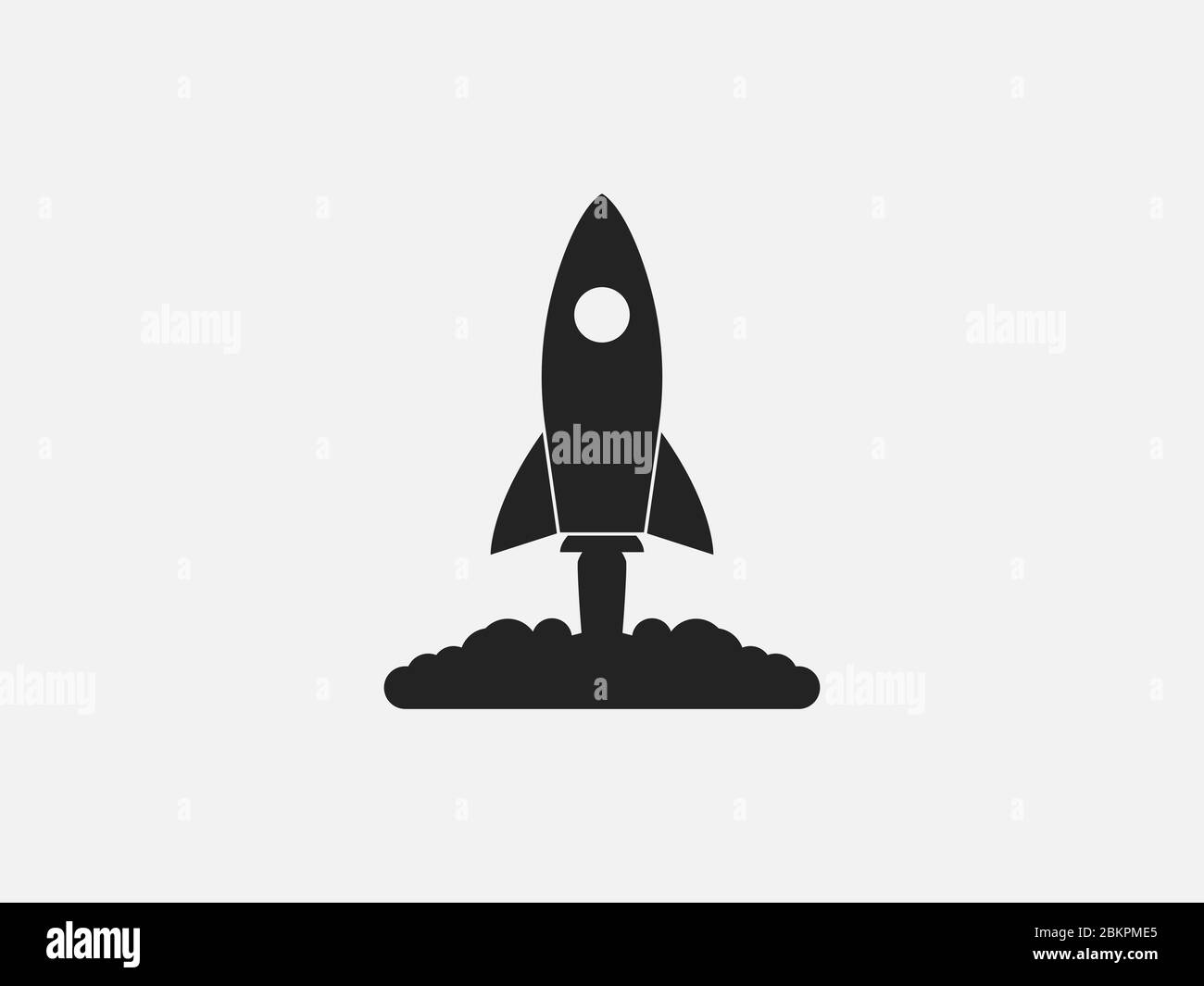 Launch, rocket, startup icon. Vector illustration, flat design. Stock Vector