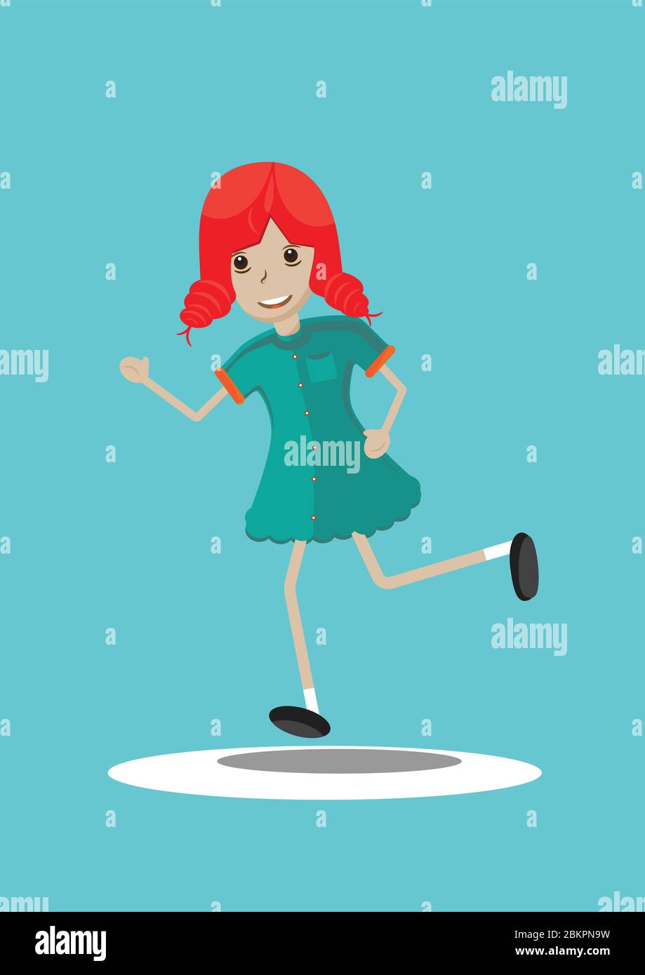 Happy girl running Stock Vector Image & Art - Alamy