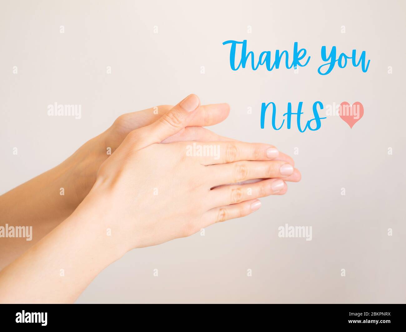 Thank you card for nhs staff with clapping hands Stock Photo Alamy