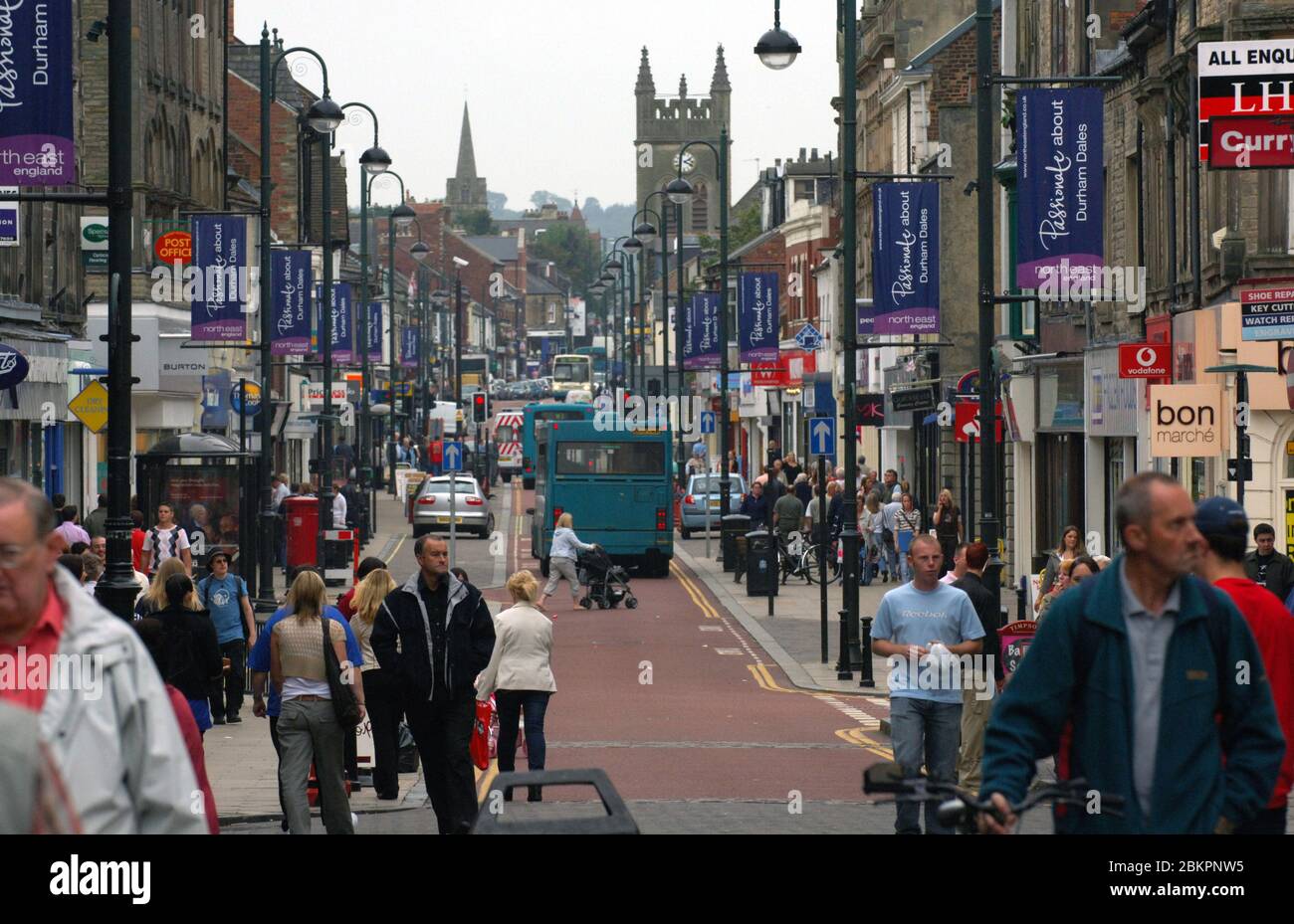 Shopping; Bishop Auckland; County Durham; UK Stock Photo