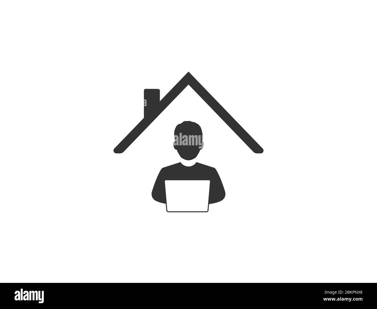 Work at home icon. Vector illustration, flat design. Stock Vector