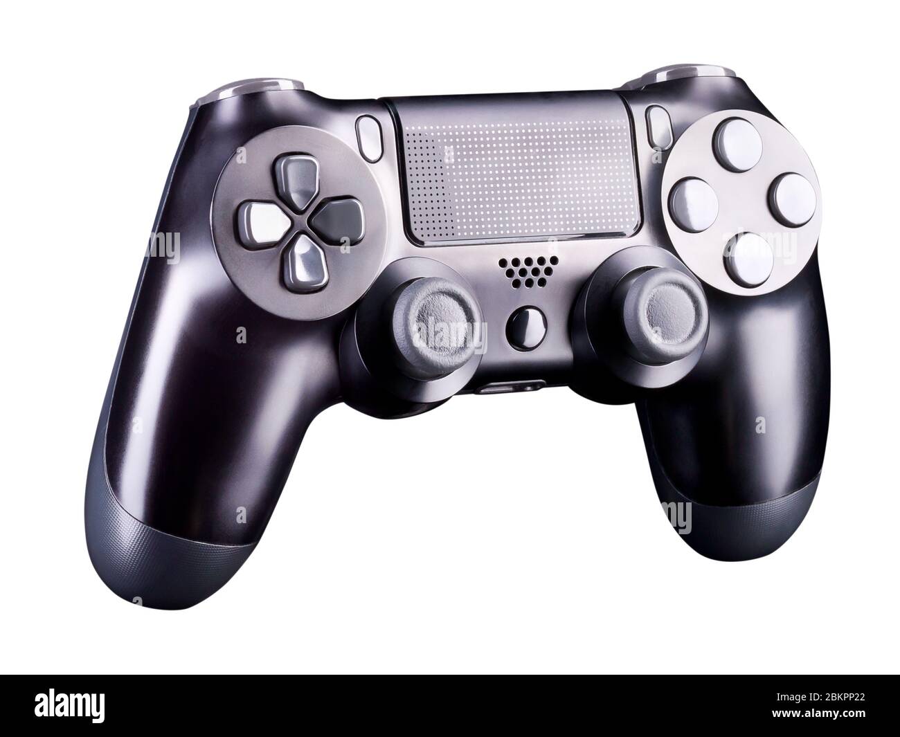 Black video game joystick gamepad isolated on a white background Stock ...