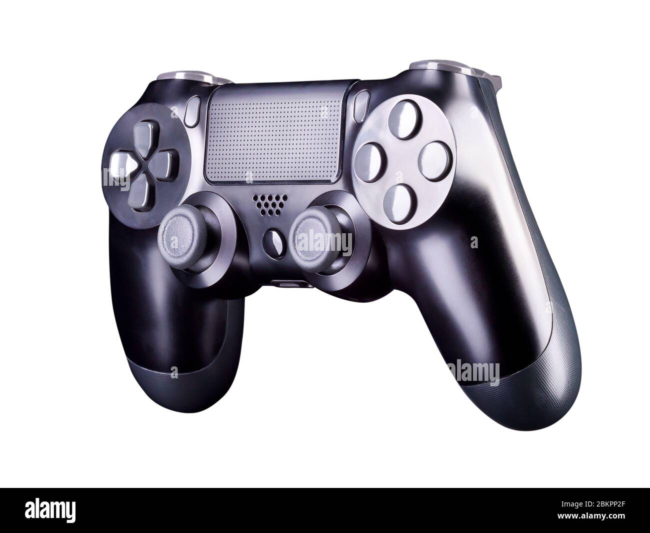 Black video game joystick gamepad isolated on a white background Stock ...