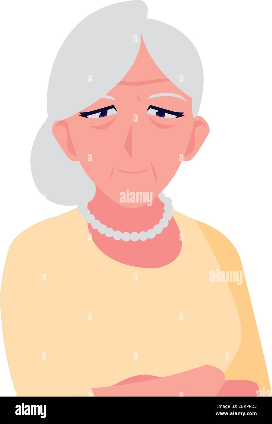 happy elderly woman wearing clothes vector illustration design Stock Vector