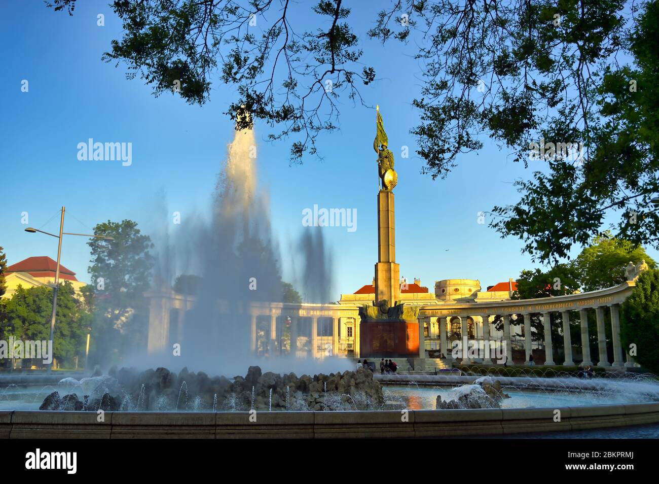 Vienna, Austria - May 17, 2019 - The Soviet War Memorial in Vienna, Austria, more formally known as the Heldendenkmal der Roten Armee in Schwarzenberg Stock Photo
