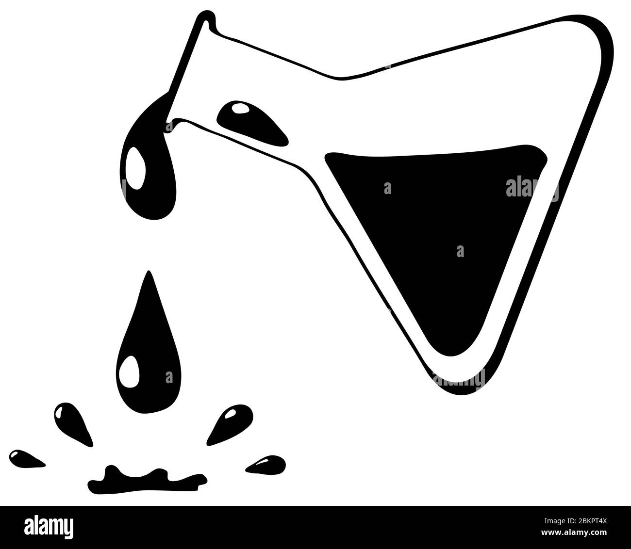 Chemical droplets symbol black, vector illustration, horizontal, isolated Stock Vector