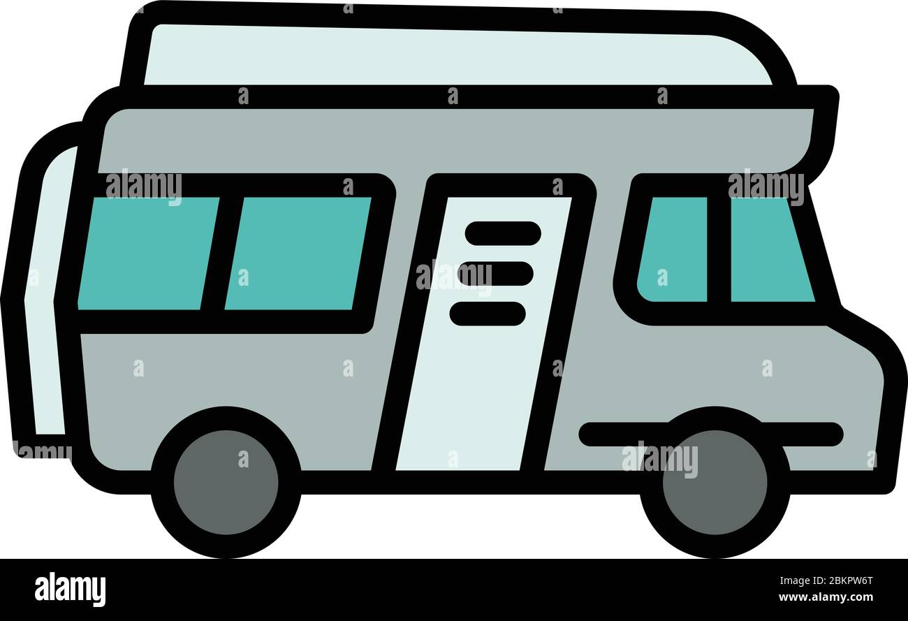 Motorhome icon. Outline motorhome vector icon for web design isolated