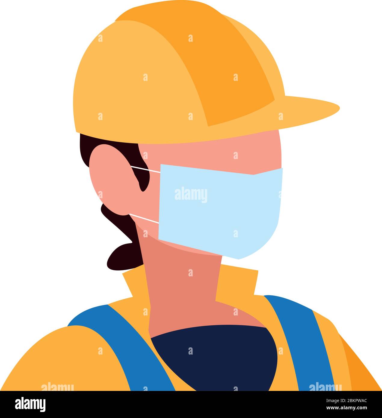 professional man wearing face mask vector illustration design Stock