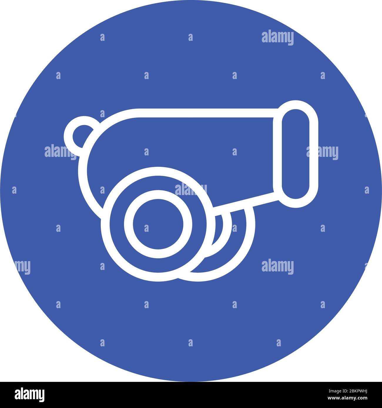 cannon weapon with turkey flag line style Stock Vector