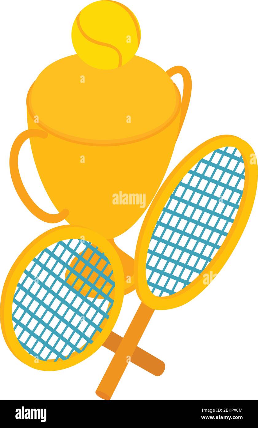 Tennis trophy icon, isometric style Stock Vector