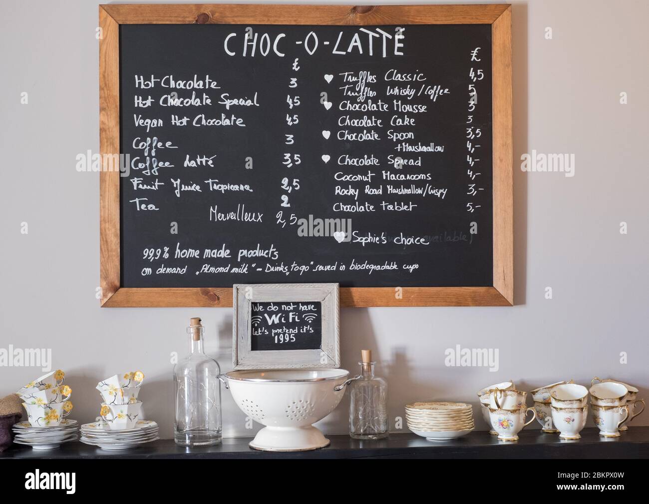 Choc-O-Latté cafe in Clashmore, Sutherland, Scottish Highlands Stock Photo