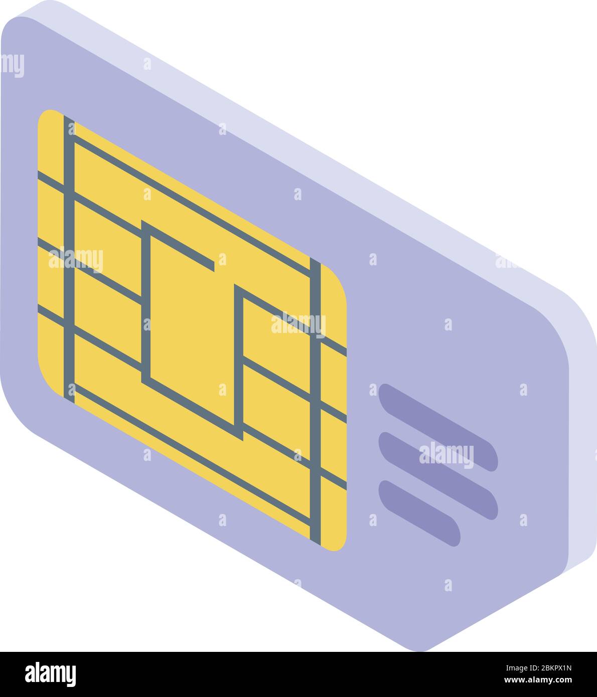 Sim phone card icon, isometric style Stock Vector