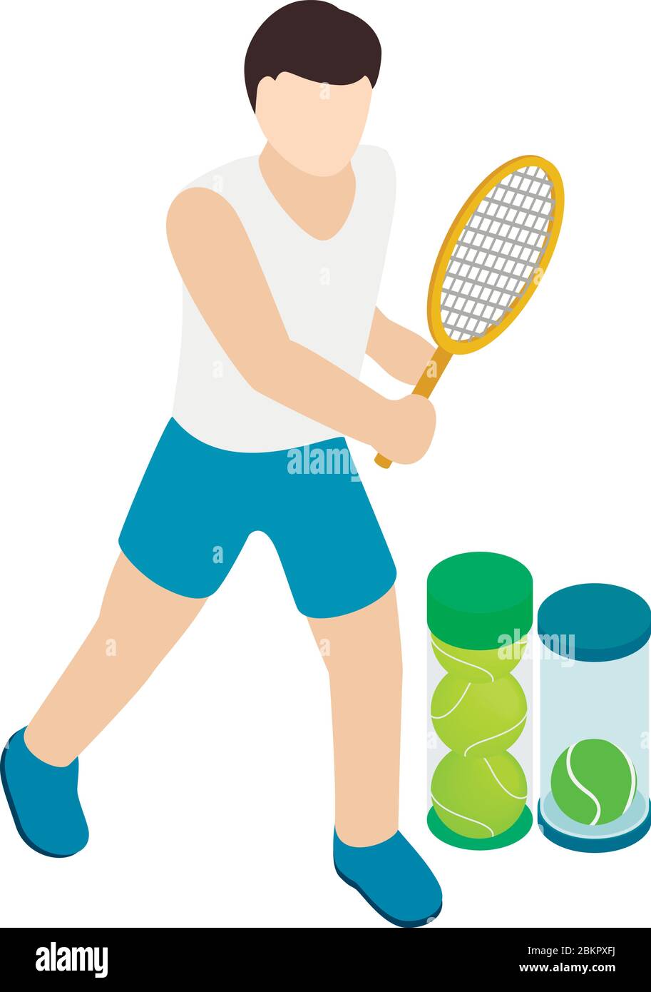 Tennis returner icon, isometric style Stock Vector