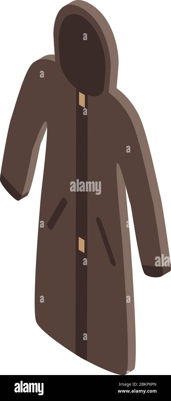 Fisherman coat icon, isometric style Stock Vector