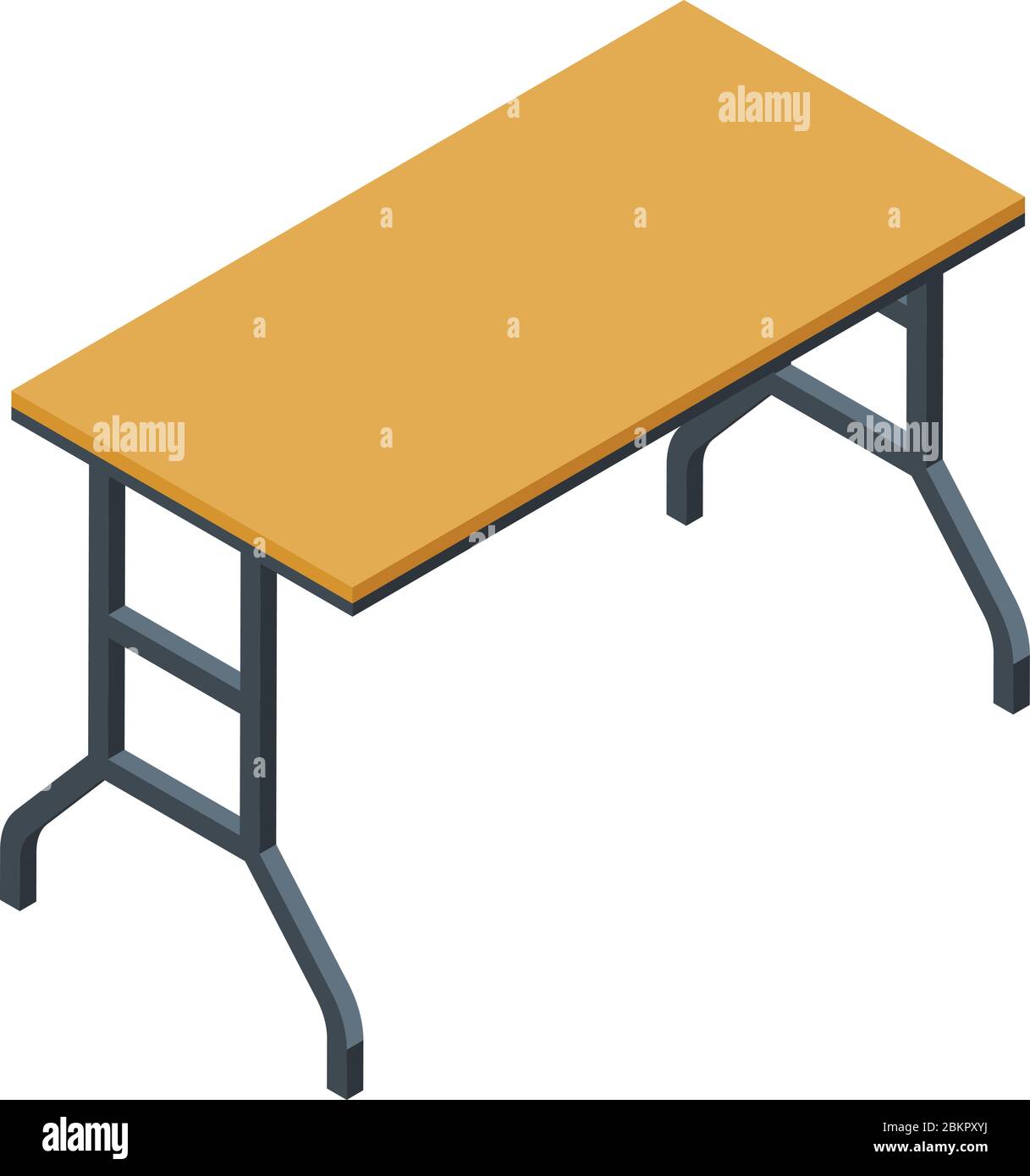 Folding outdoor table icon, isometric style Stock Vector