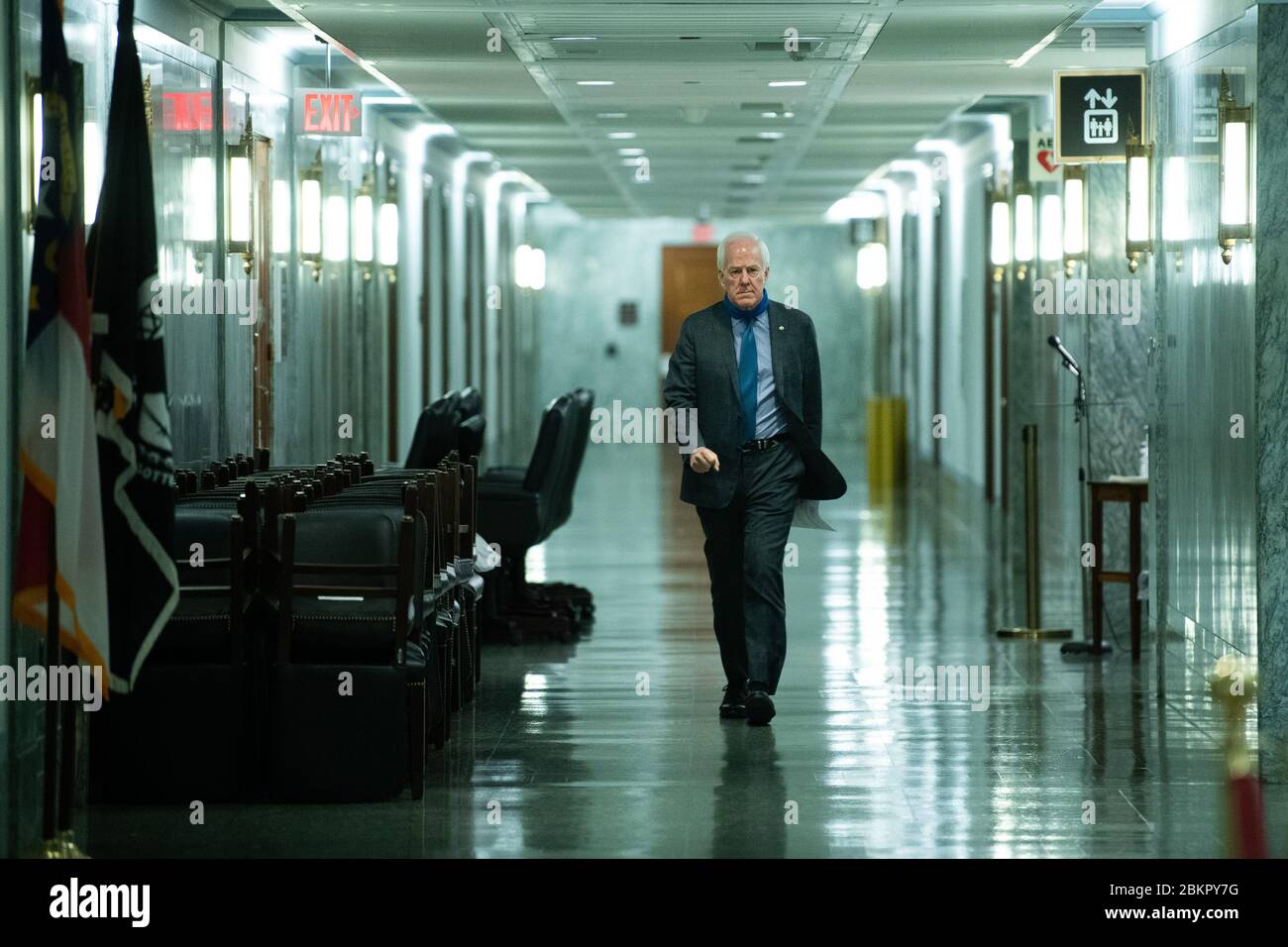 Washington, United Stats. 05th May, 2020. Sen. John Cornyn, R-TX, arrives for the Senate Intelligence Committee nomination hearing for Rep. John Ratcliffe, R-Texas to be the next Director of National Intelligence, on Capitol Hill in Washington, DC on Tuesday, May. 5, 2020. Photo by Kevin Dietsch/UPI Credit: UPI/Alamy Live News Stock Photo