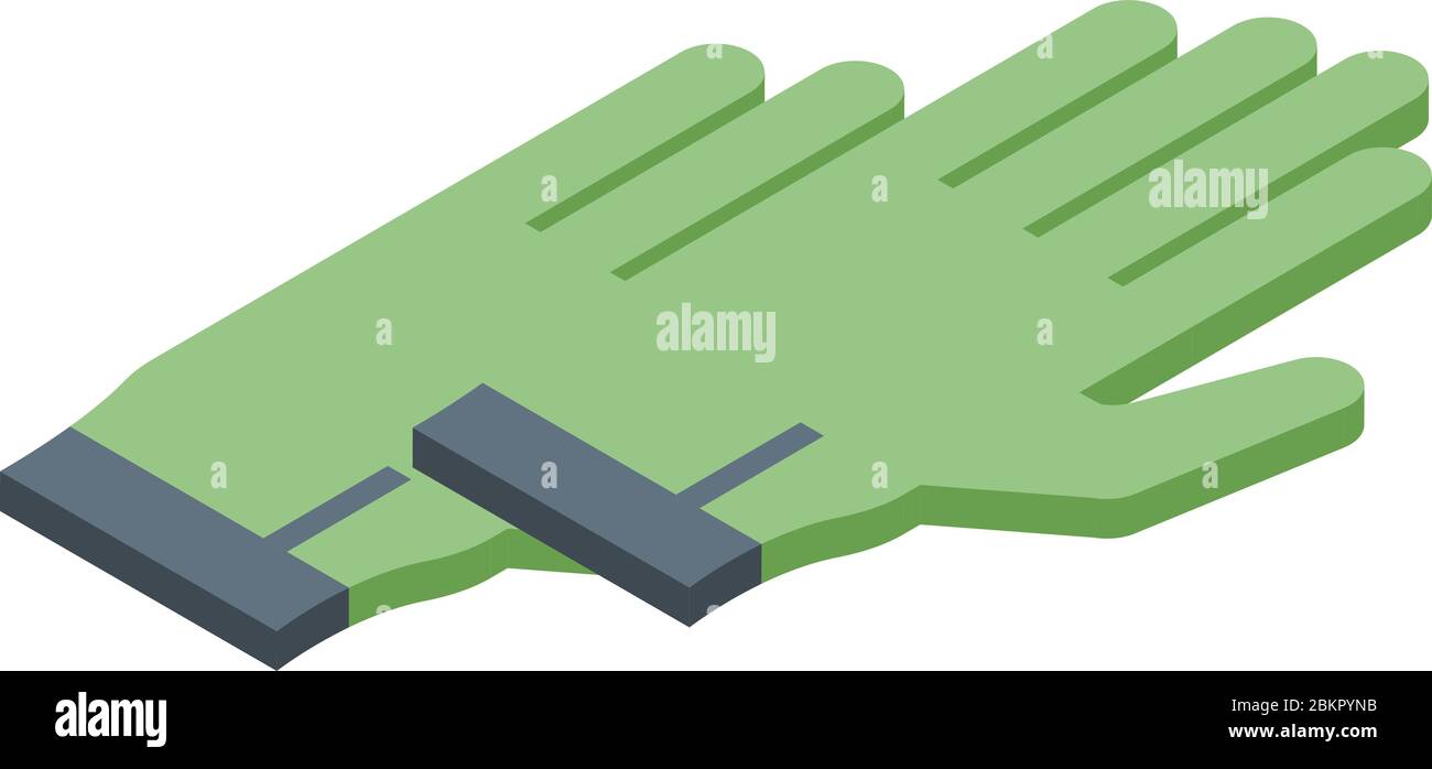 Fisherman gloves icon, isometric style Stock Vector