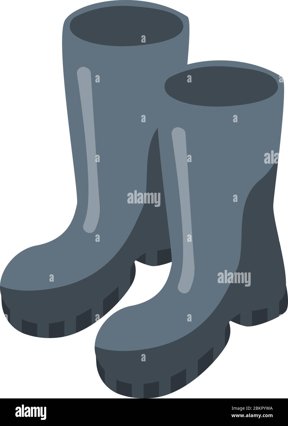 Rainy boots icon, isometric style Stock Vector