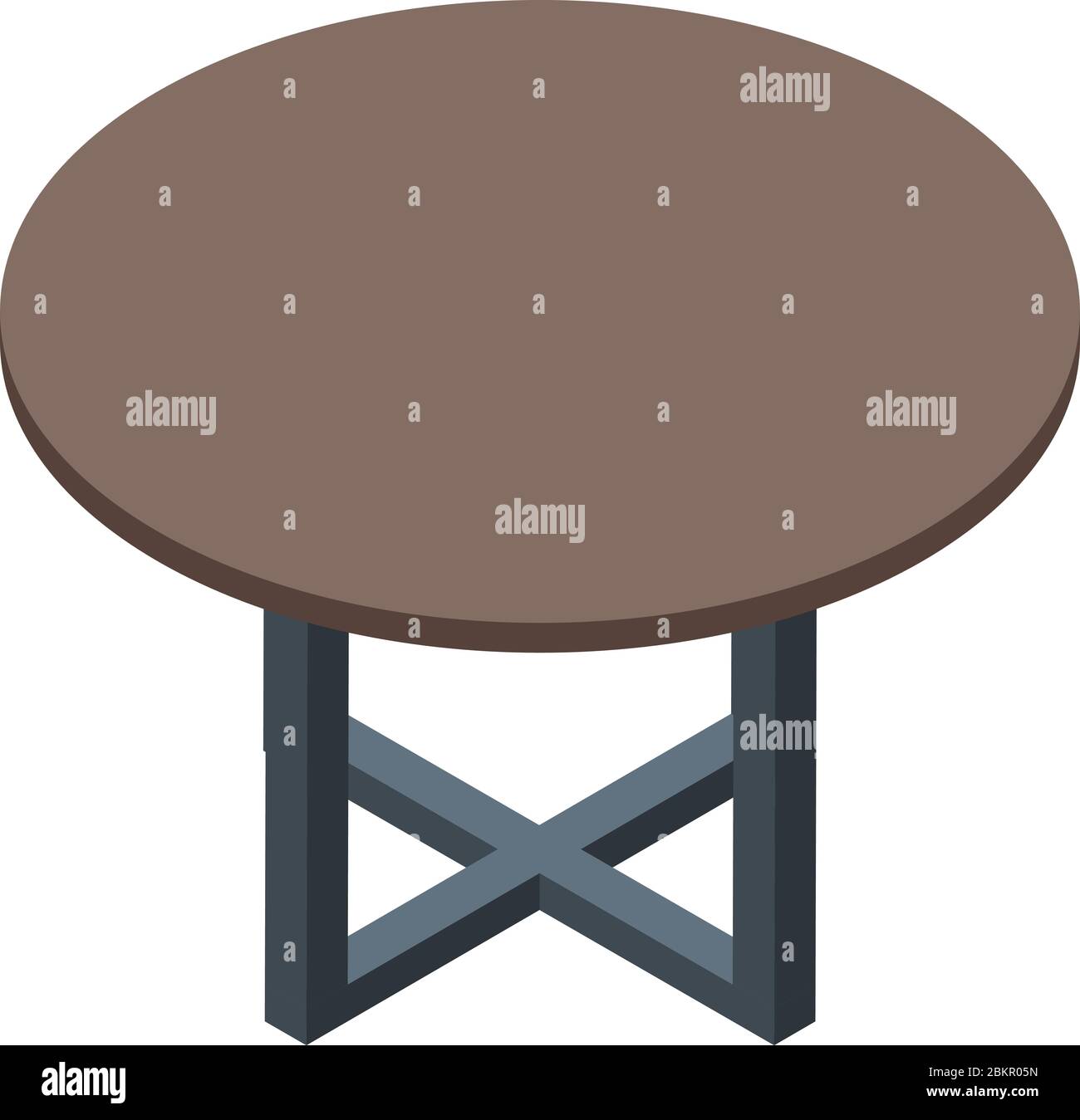 Folding round table icon, isometric style Stock Vector