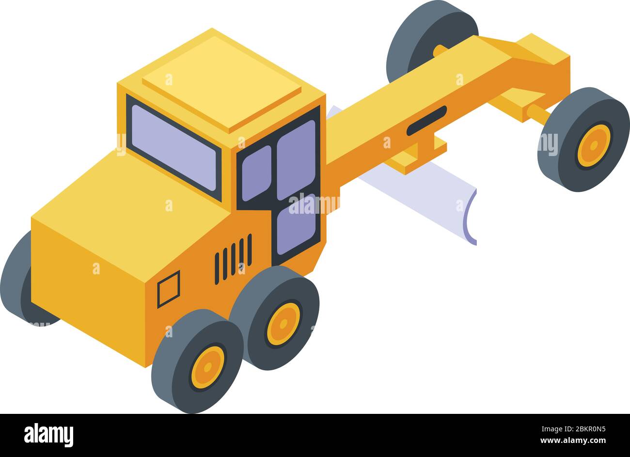 Heavy grader machine icon, isometric style Stock Vector