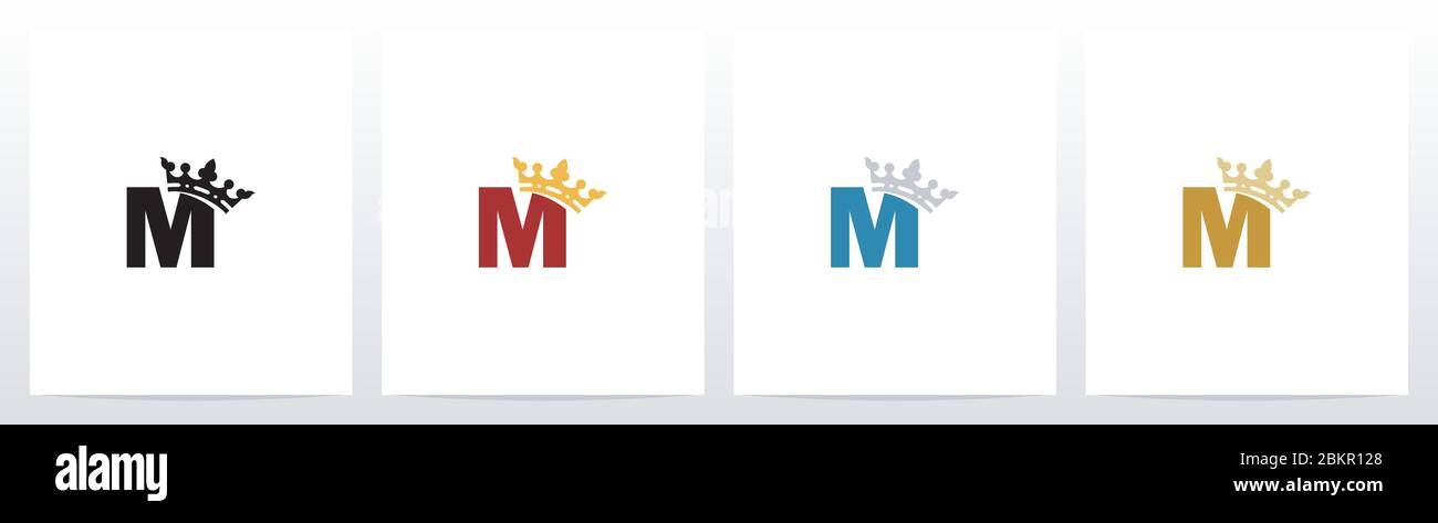 Royal Crown On Letter Logo Design M Stock Vector Image & Art - Alamy