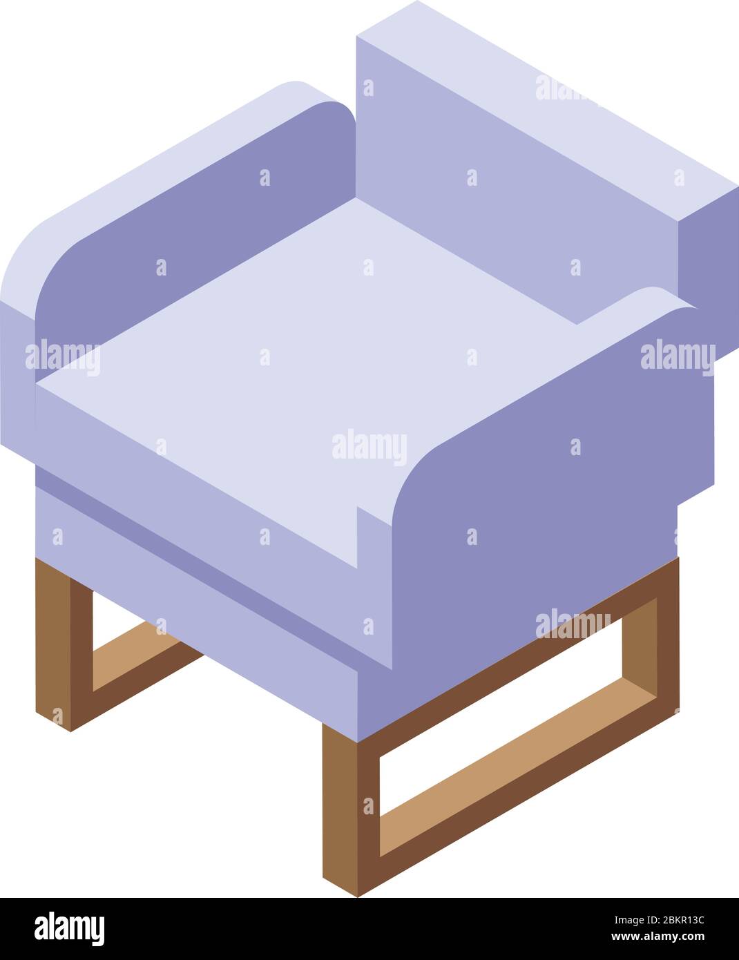 Folding armchair icon, isometric style Stock Vector