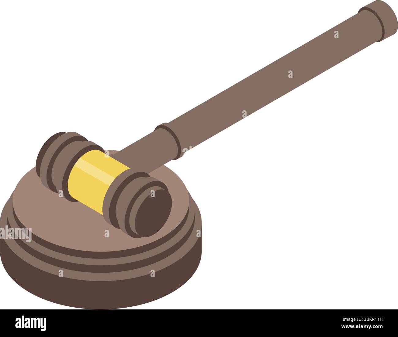 Judge hammer on stand icon, isometric style Stock Vector