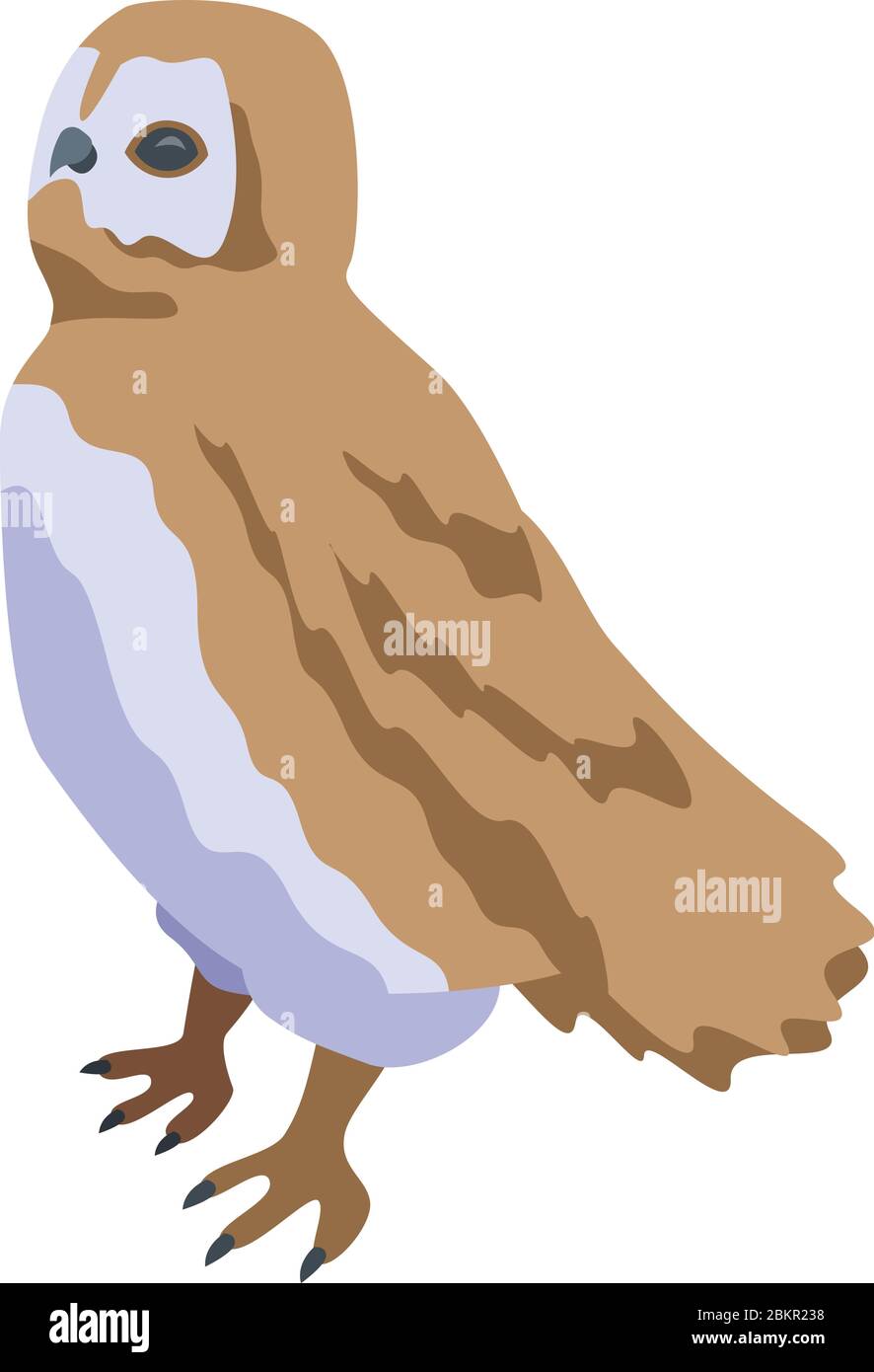 Nature owl icon, isometric style Stock Vector