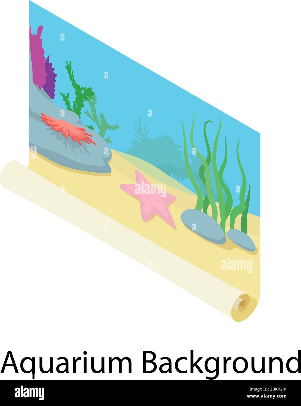 Aquarium background icon. Isometric of aquarium background vector icon ...