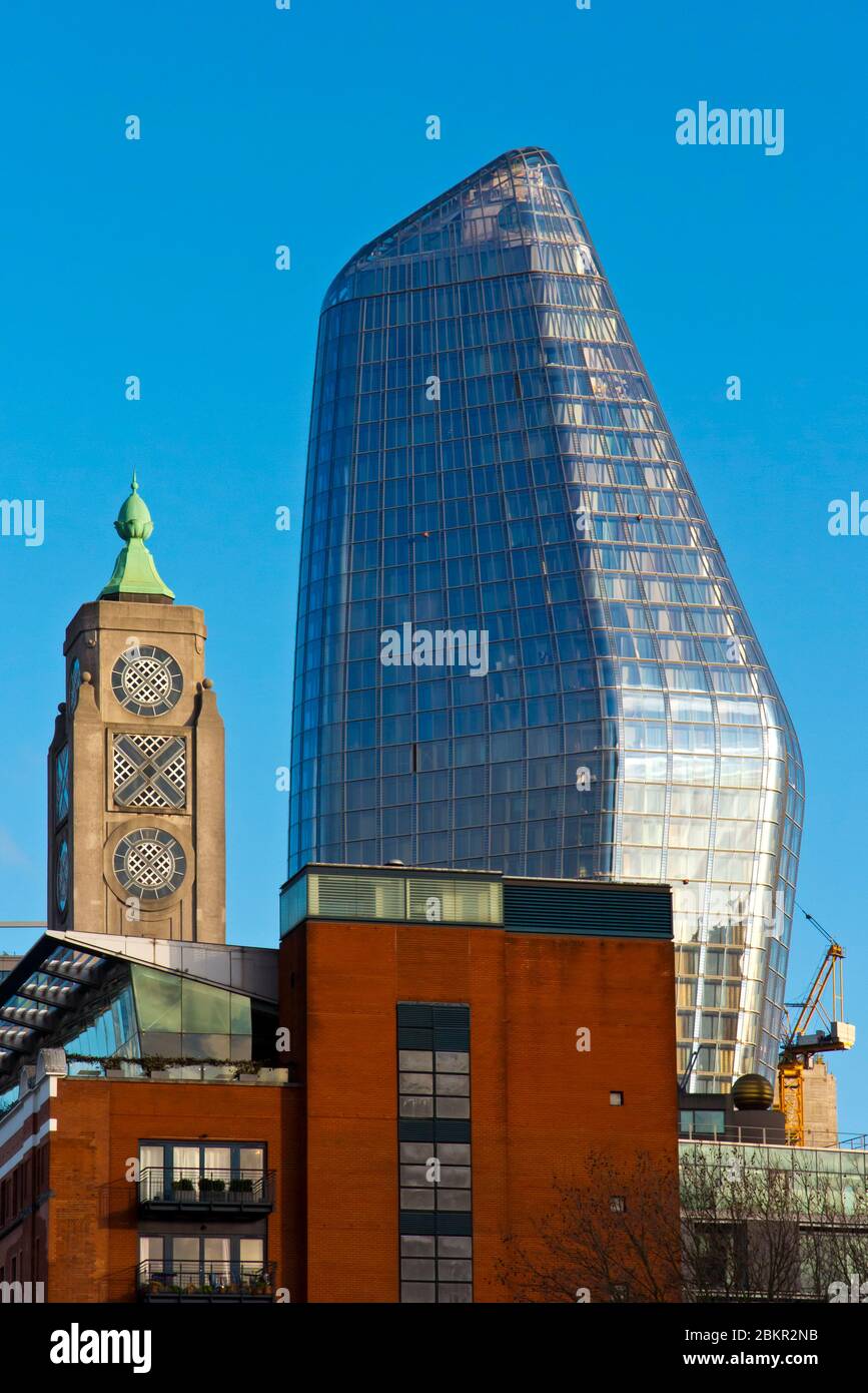 The London skyline showing the unusual shape of the One Blackfriars building also known as The Vase designed by Simpson Haugh and Partners. Stock Photo