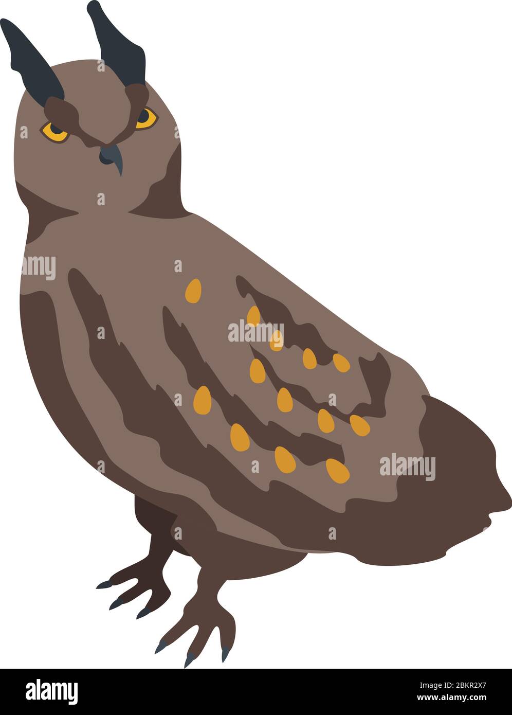Wild owl icon, isometric style Stock Vector