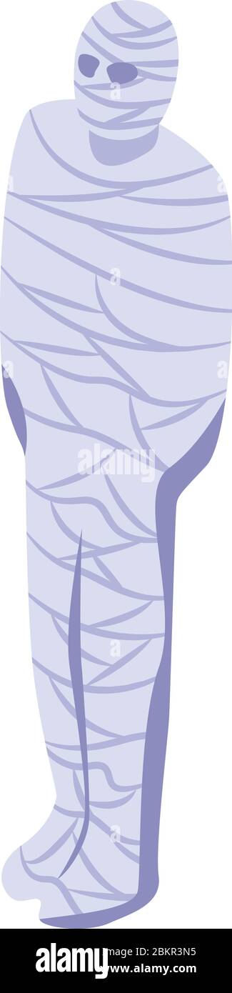 Horror mummy icon, isometric style Stock Vector