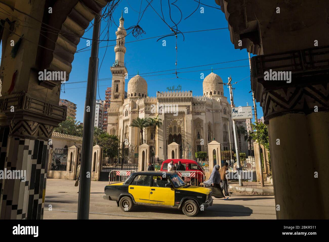 Egypt, the mediterranean coast, Alexandria, the Abu Al-Abbas Al-Morsi Mosque Stock Photo