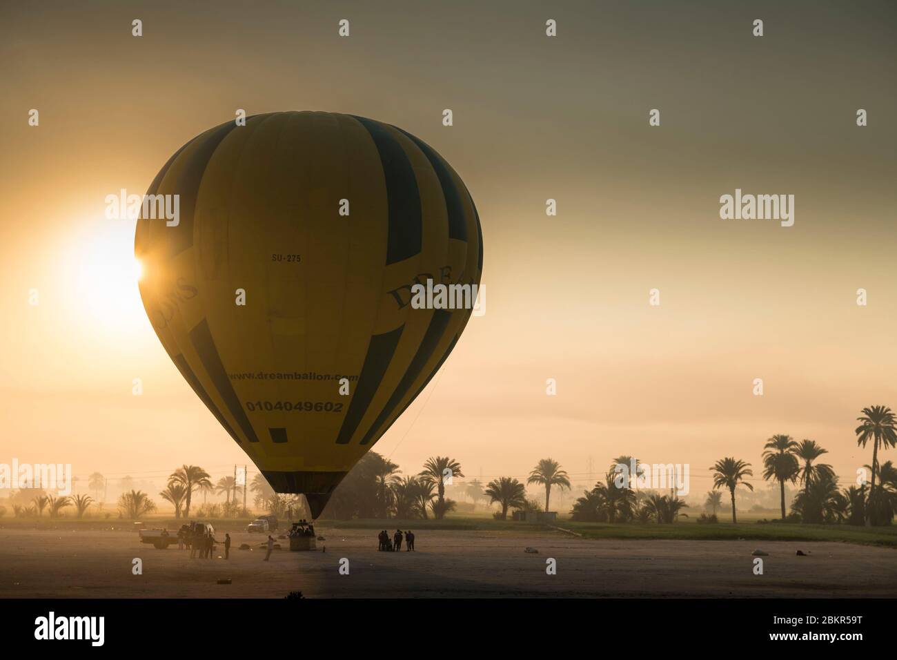 Egypt, Upper Egypt, Nile valley, surroundings of Luxor, west Thebes, Thebes Necropolis listed as World Heritage by UNESCO, balloons flight Stock Photo