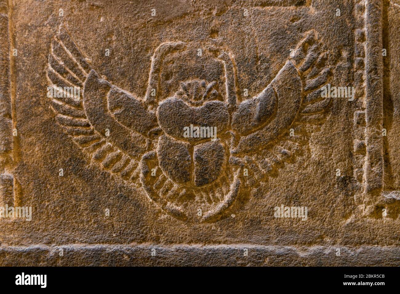 Egypt, Upper Egypt, Nile valley, Edfu, Horus temple, detail of bas relief Stock Photo