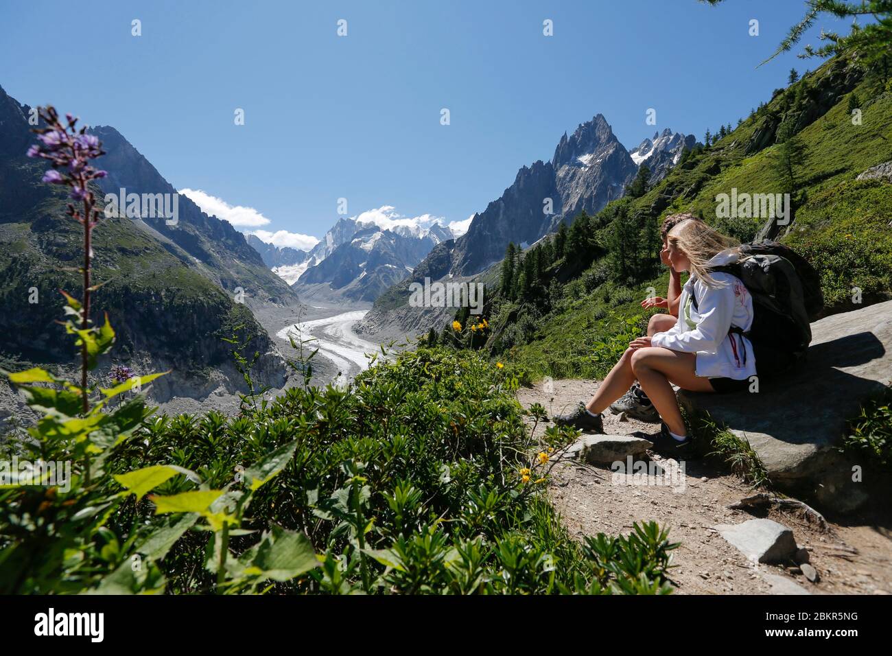 France, Haute Savoie, Chamonix, the Mer de Glace glacier Stock Photo