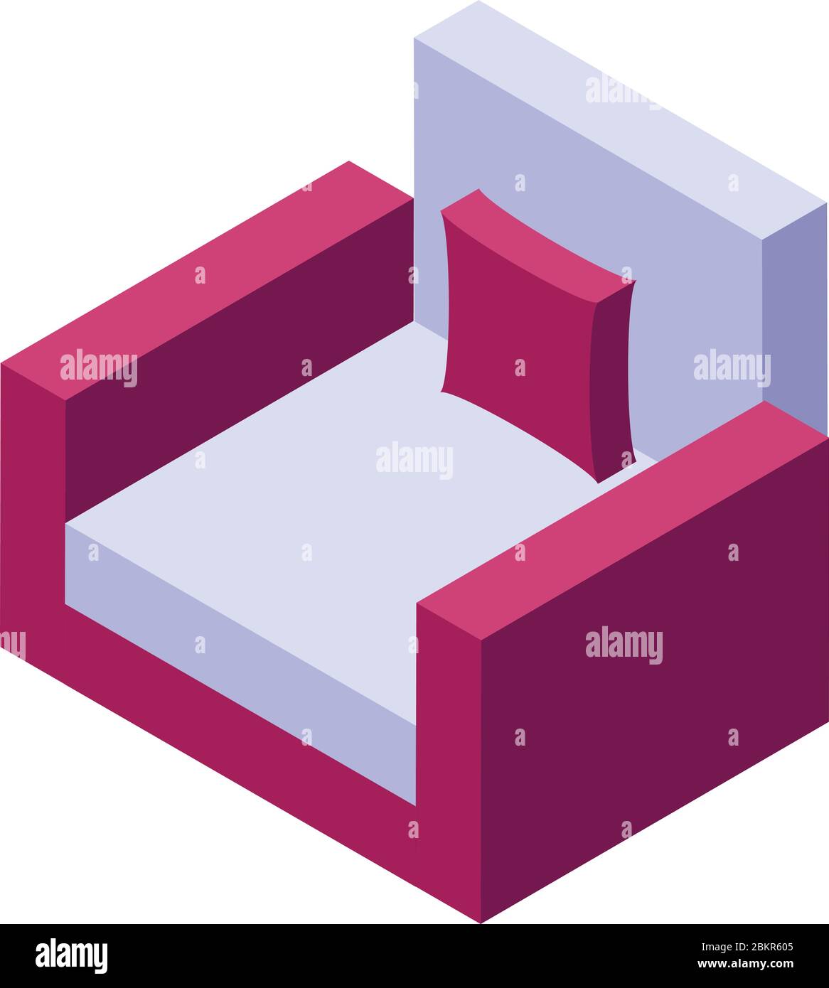 Folding modern armchair icon, isometric style Stock Vector