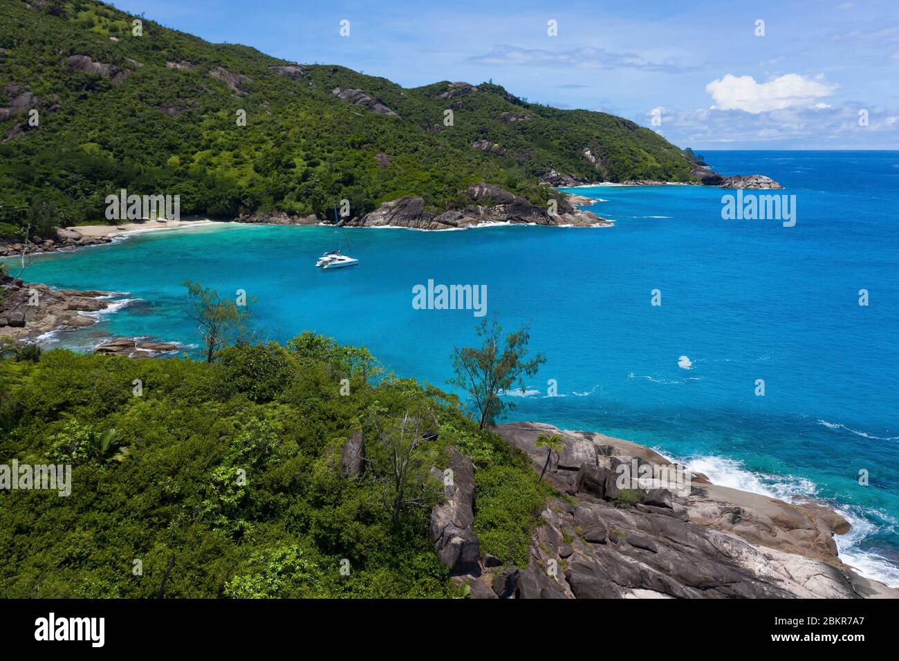 Seychelles, Mah? island, Anse Major (aerial view) Stock Photo
