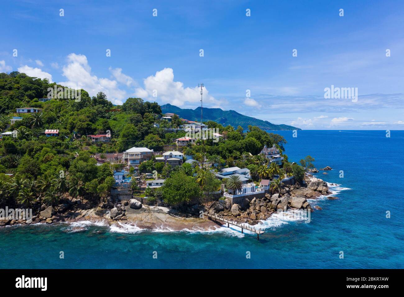 Seychelles, Mah? island, North Point (aerial view) Stock Photo