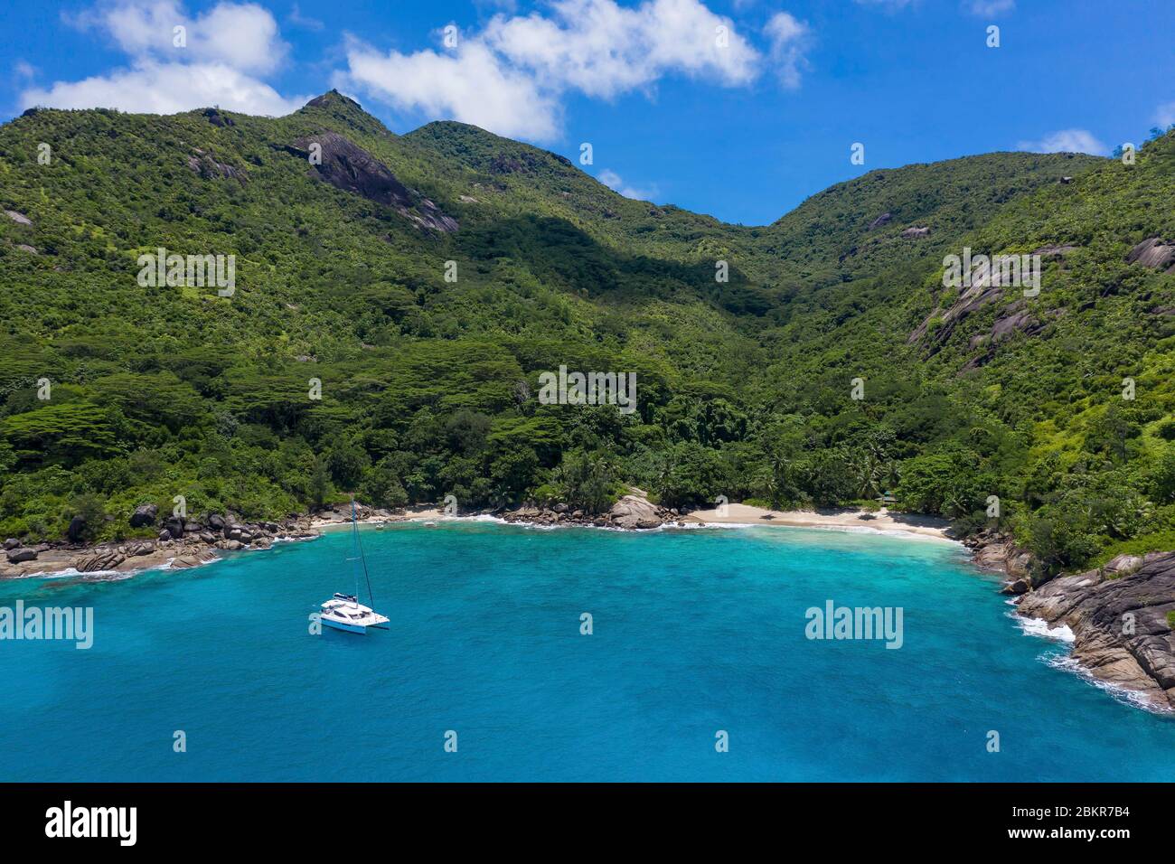 Seychelles, Mah? island, Anse Major (aerial view) Stock Photo