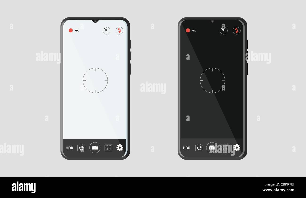 Interface photo camera viewfinder. Smartphone digital camera image