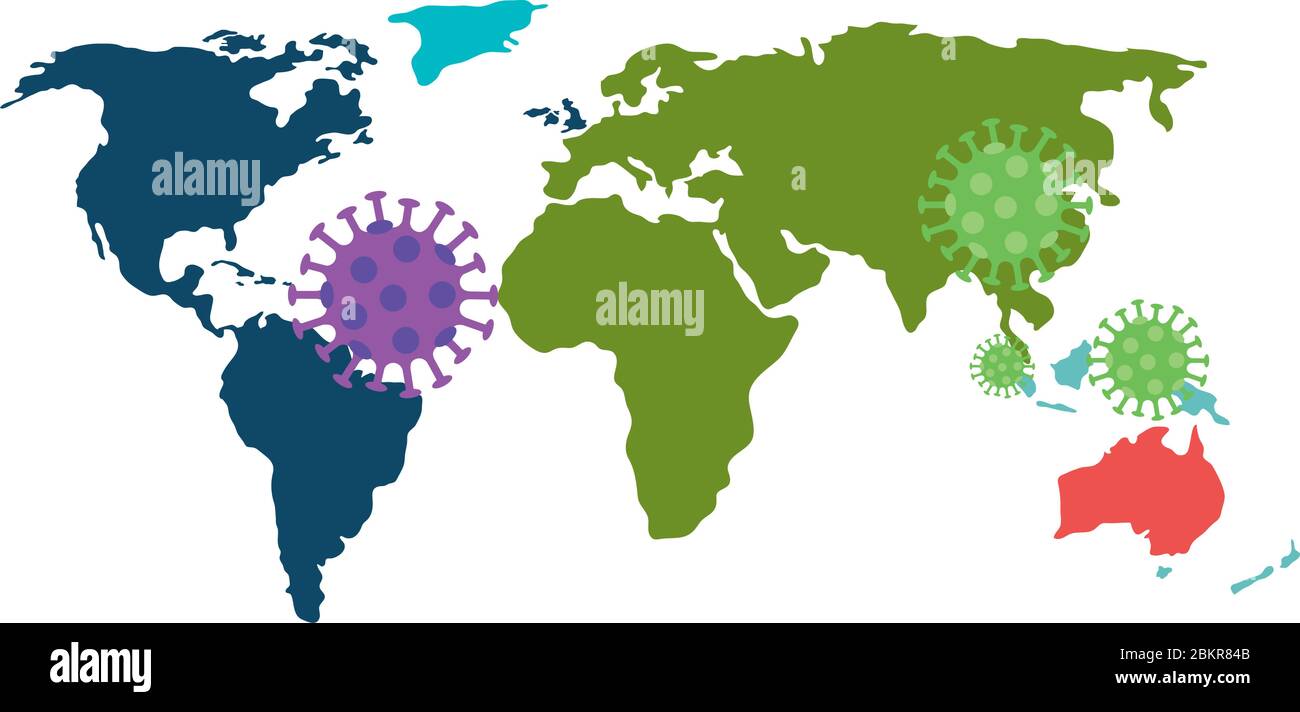 earth map with covid19 particles Stock Vector Image & Art - Alamy