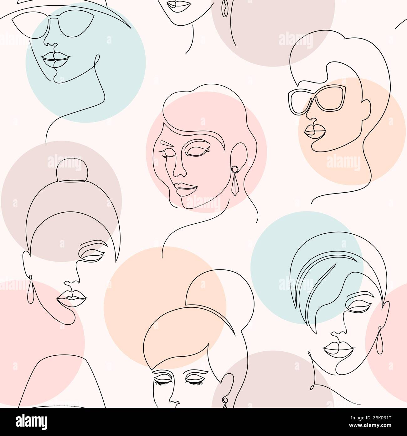 pattern with woman faces Stock Vector Image & Art - Alamy