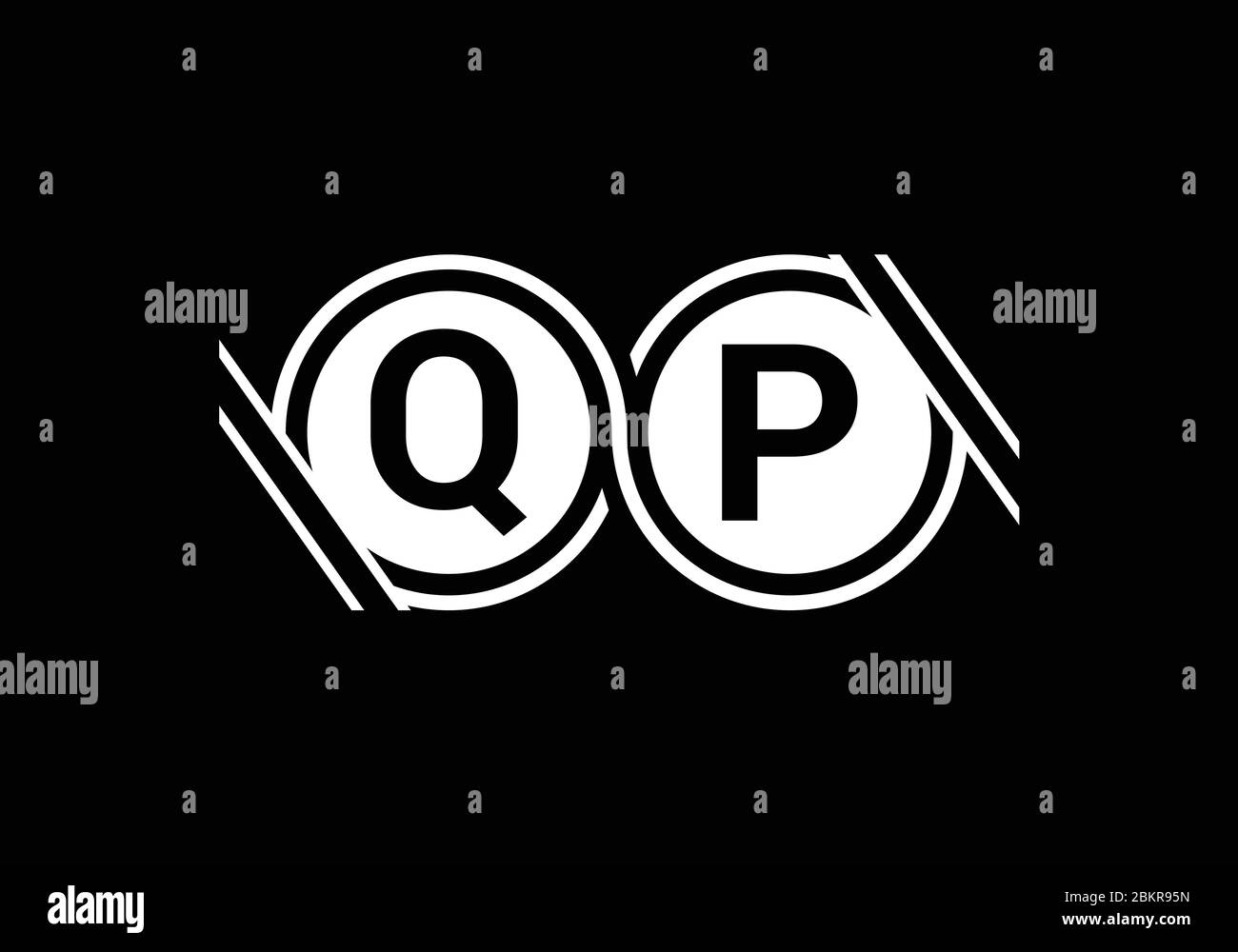 Initial Monogram Letter Q P Logo Design Vector Template. QP Letter Logo ...