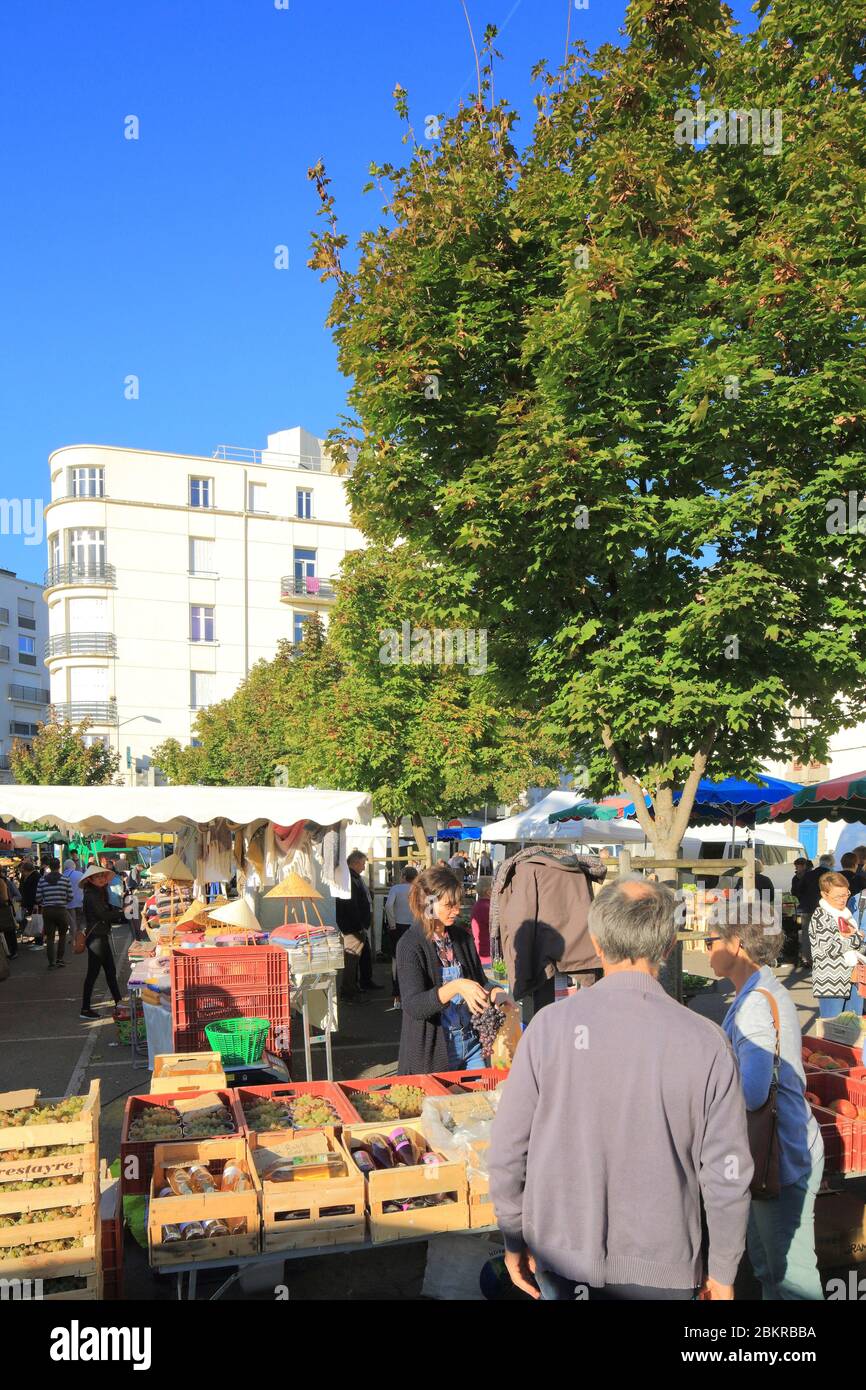 France, Haute Vienne, Limoges, Carnot Marceau district, Place Marceau, weekly market Stock Photo
