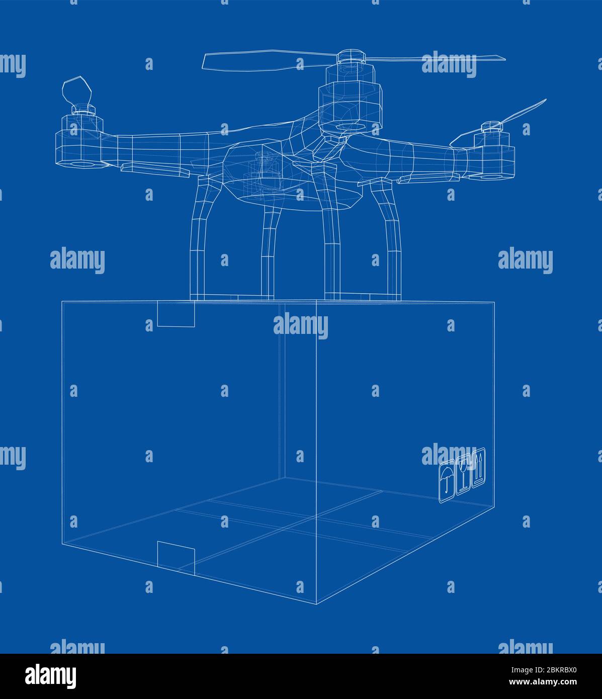 Delivery drone concept outline. Vector Stock Vector Image & Art - Alamy
