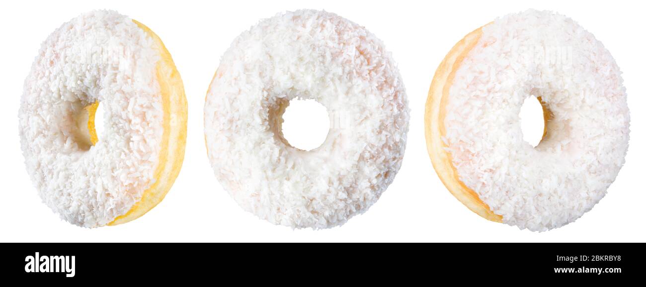 Set of glazed donuts with sprinkles on a white background Stock Photo ...