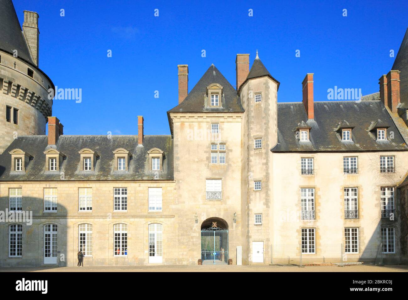 France, Loiret, Sully sur Loire (commune is located within the perimeter of the Loire Valley listed as World Heritage by UNESCO), castle (14th-18th century) of Renaissance style seen from the interior courtyard Stock Photo
