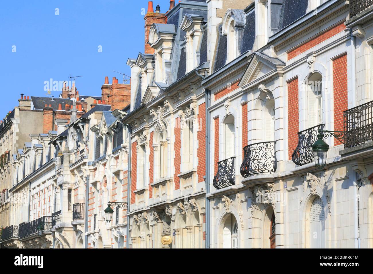 France, Loiret, Orleans, rue Alsace Lorraine, mansions of the early 20th century Stock Photo