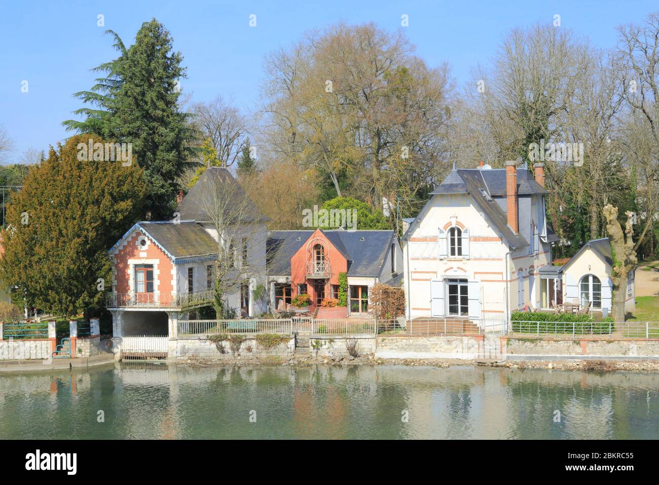 France, Loiret, Olivet, village located within the perimeter of the Loire Valley natural region listed as World Heritage by UNESCO, the edges of the Loiret Stock Photo